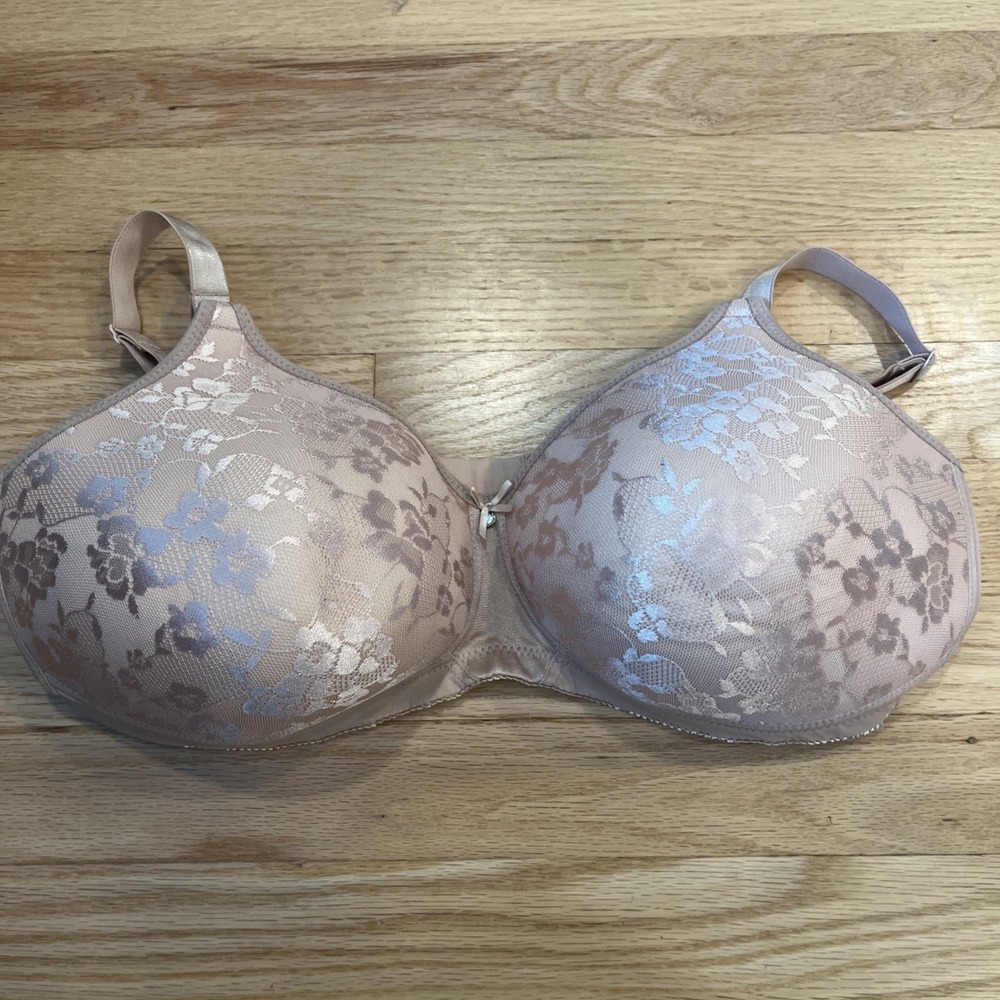 Trulife 44B Jacqueline White Lace Wire Free  Bra L 4023 Adjustable